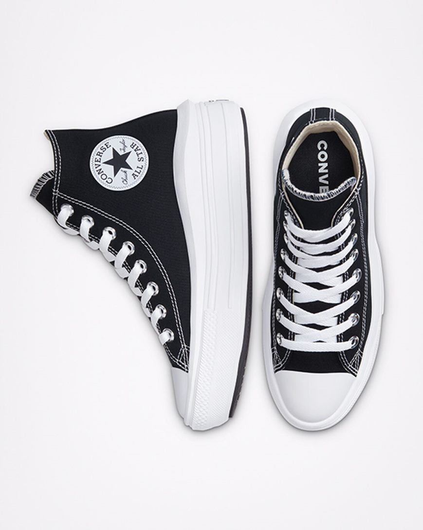 Topanky Na Platforme Converse Chuck Taylor All Star Move Vysoke Damske Čierne Béžové Biele | SK DJHPE5